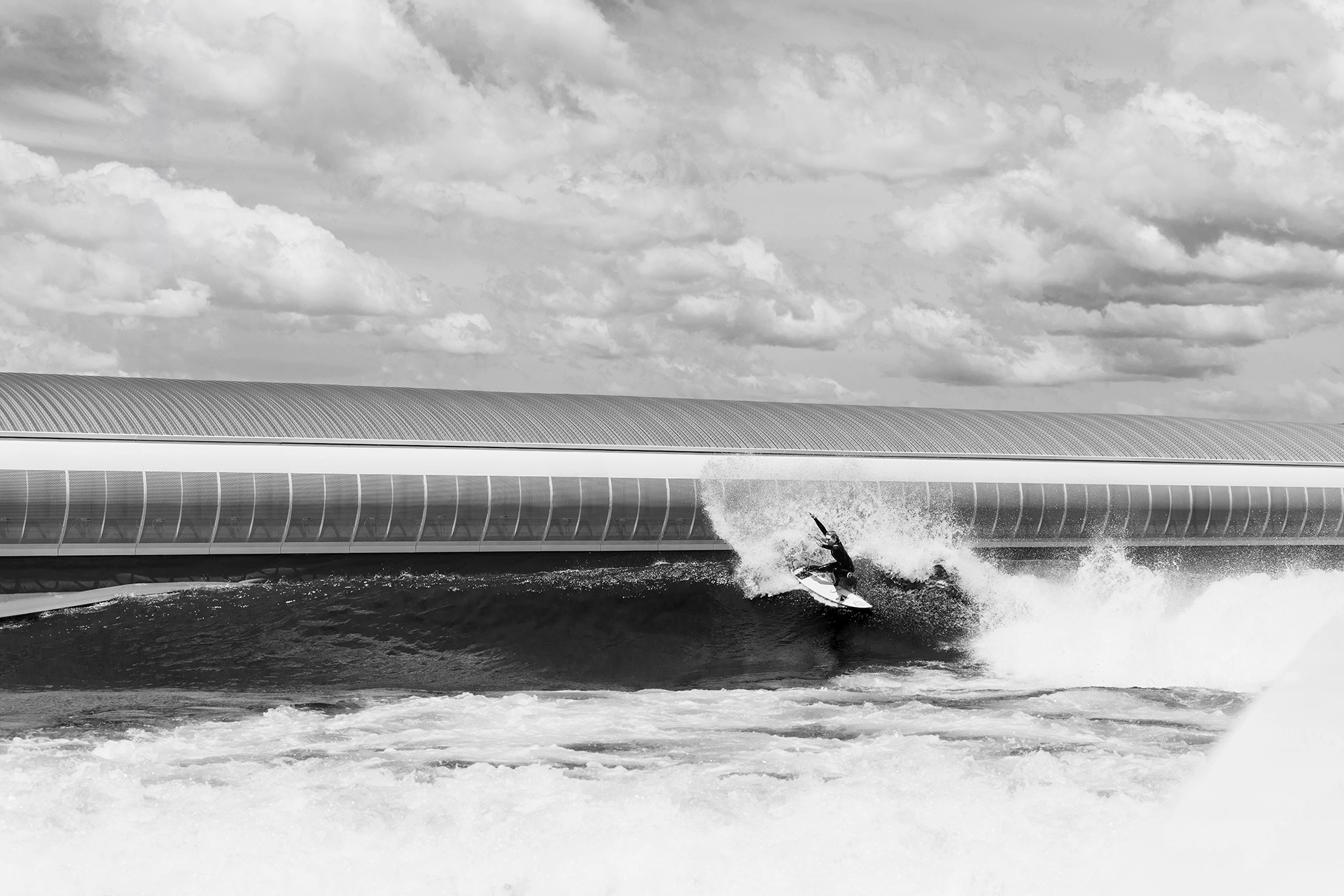 Surfer riding a wave